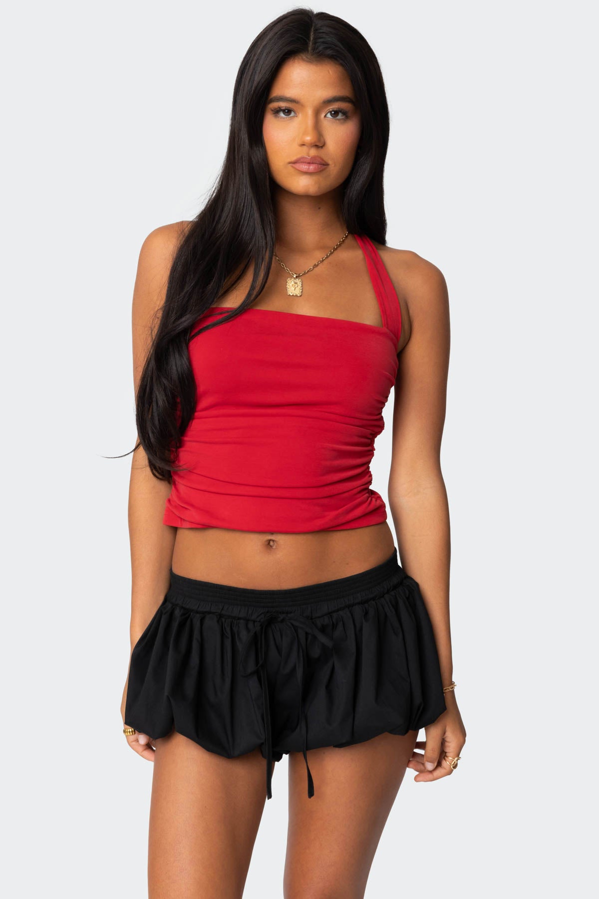 Nyrah Straight Neck Halter Top-Milans Time