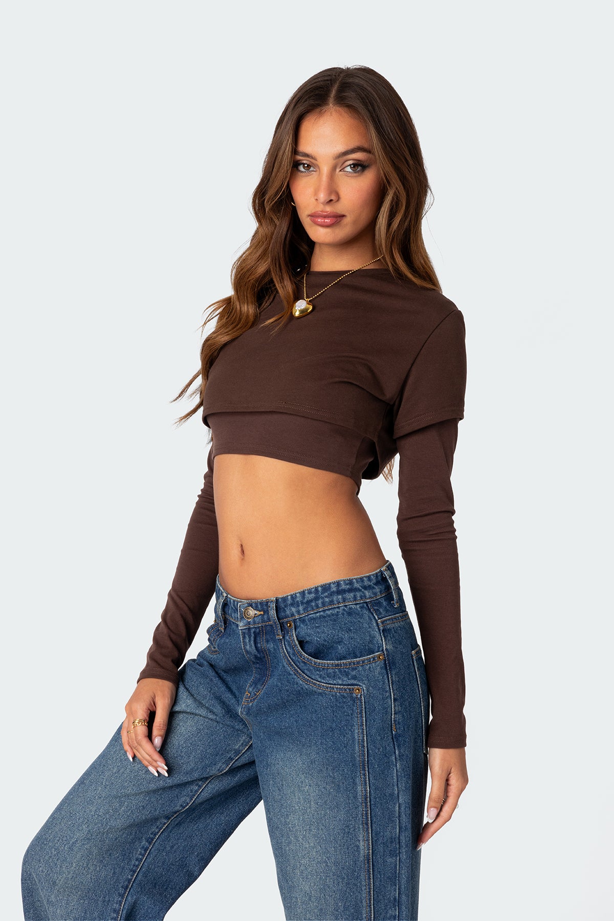 Vick Layered Cropped T-Shirt-Milans Time