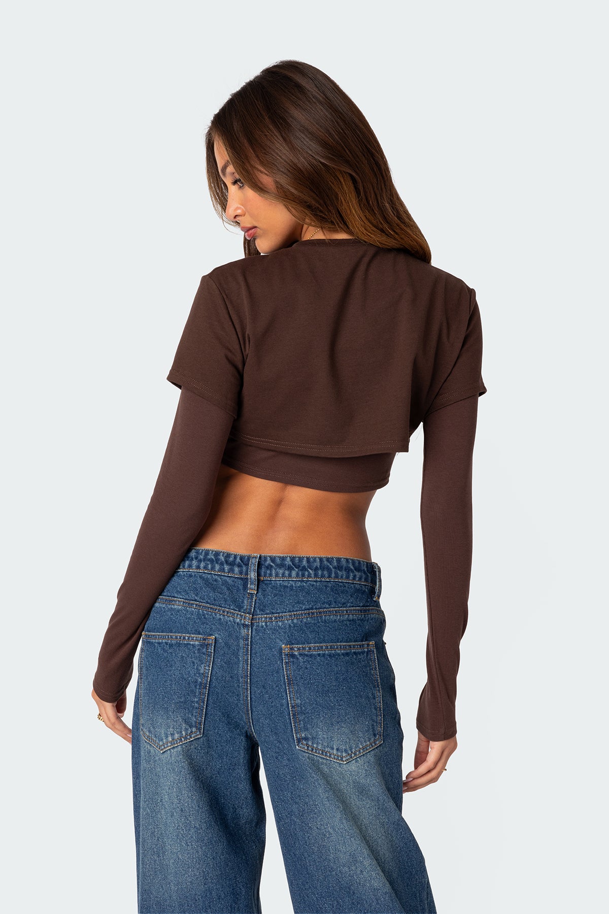 Vick Layered Cropped T-Shirt-Milans Time