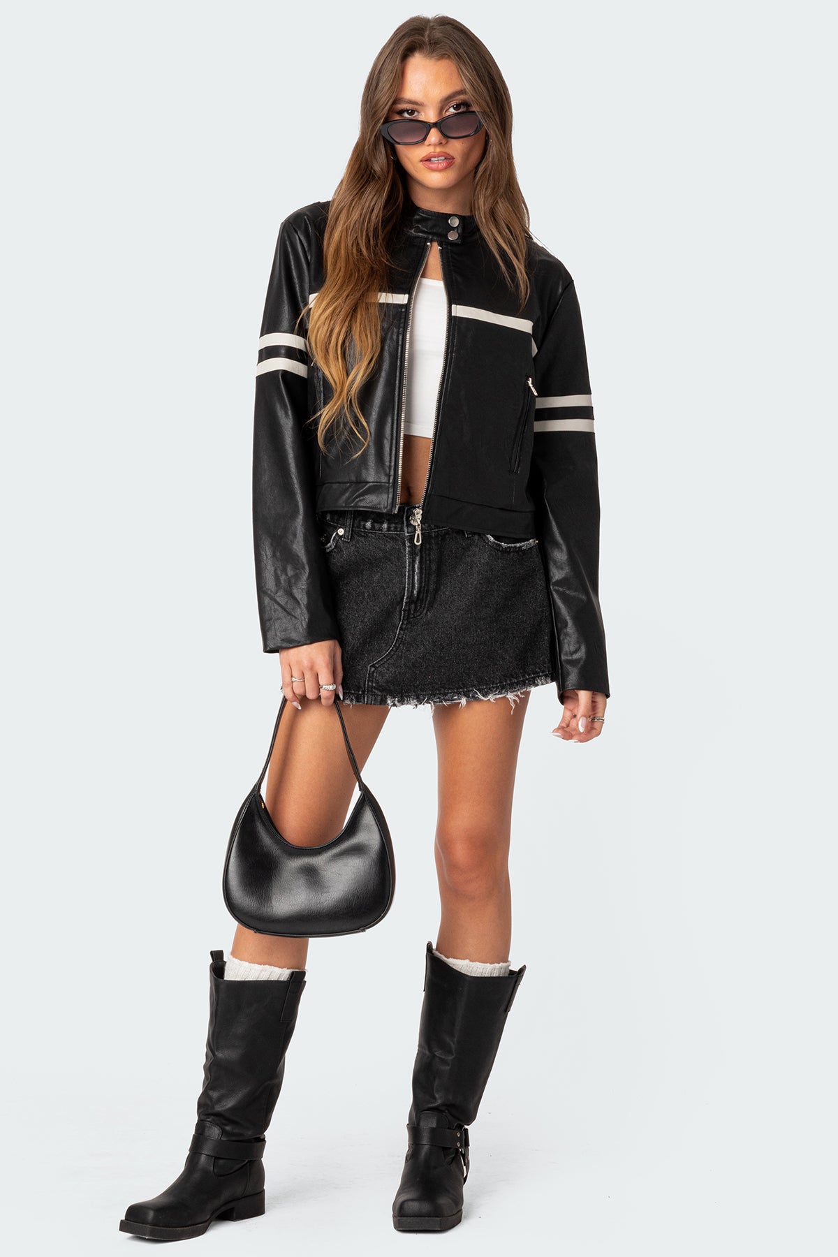 Rockstar Oversized Faux Leather Jacket-Milans Time