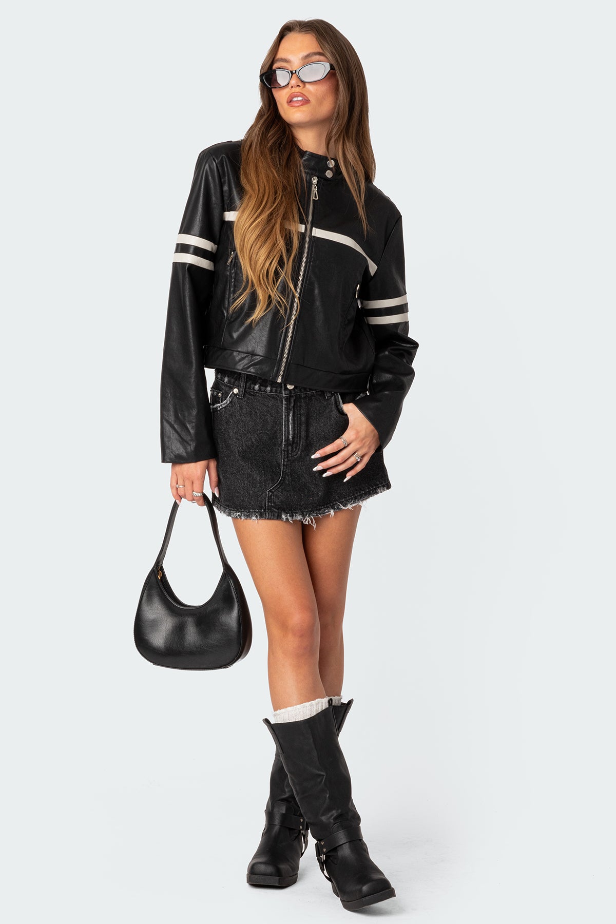 Rockstar Oversized Faux Leather Jacket-Milans Time