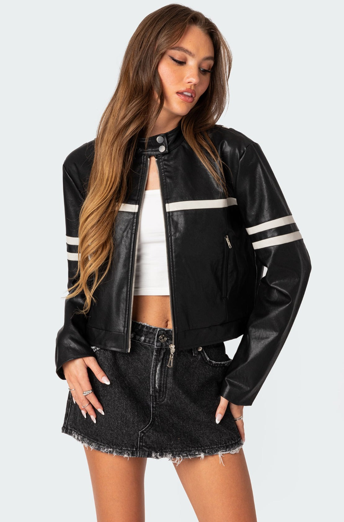 Rockstar Oversized Faux Leather Jacket-Milans Time