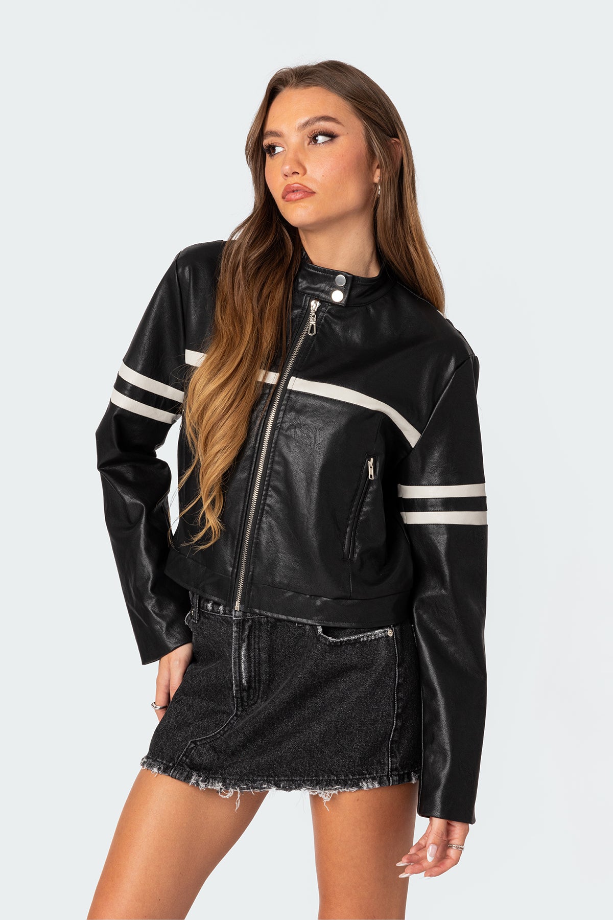 Rockstar Oversized Faux Leather Jacket-Milans Time