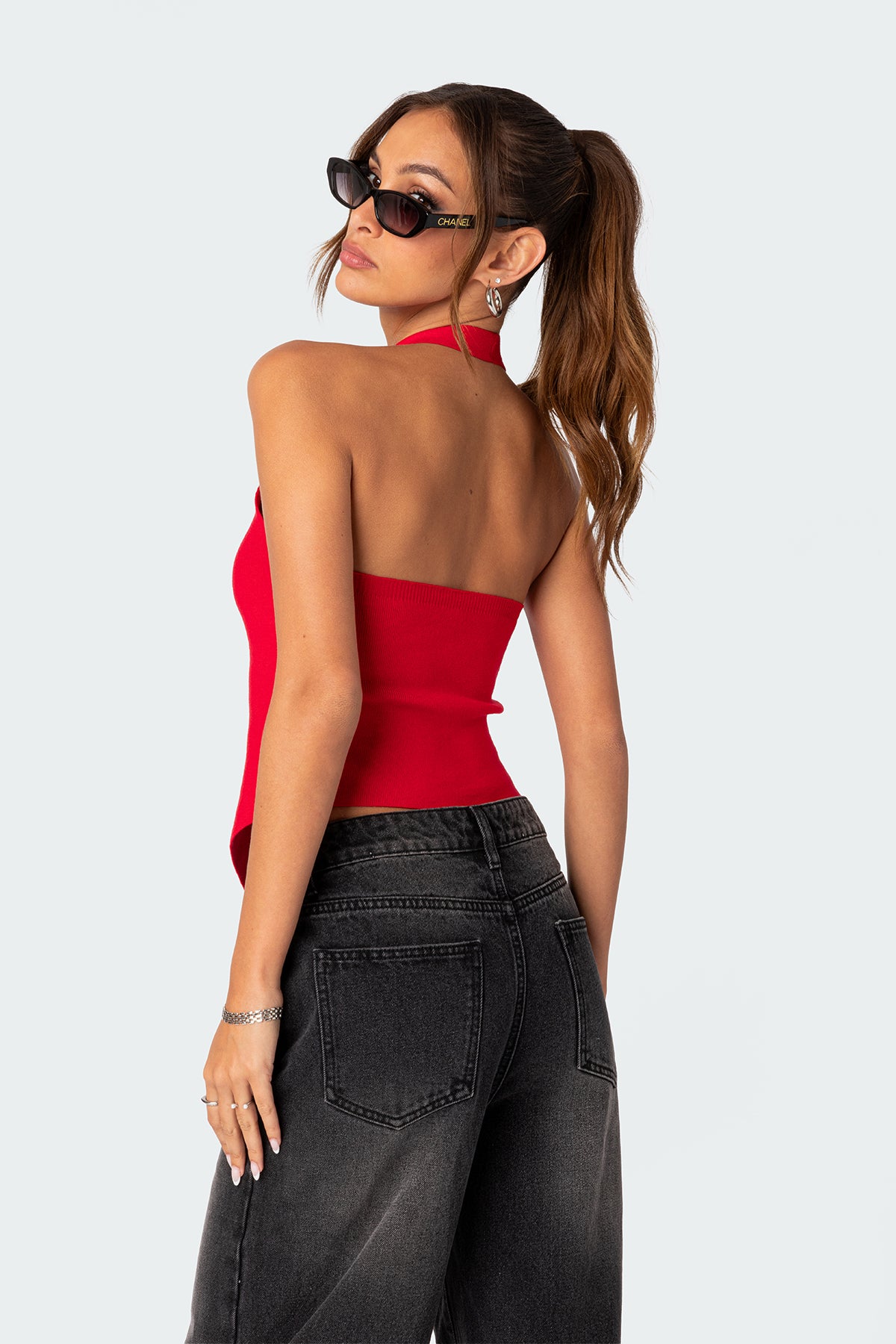 Sculpt Knitted Split Front Top-Milans Time