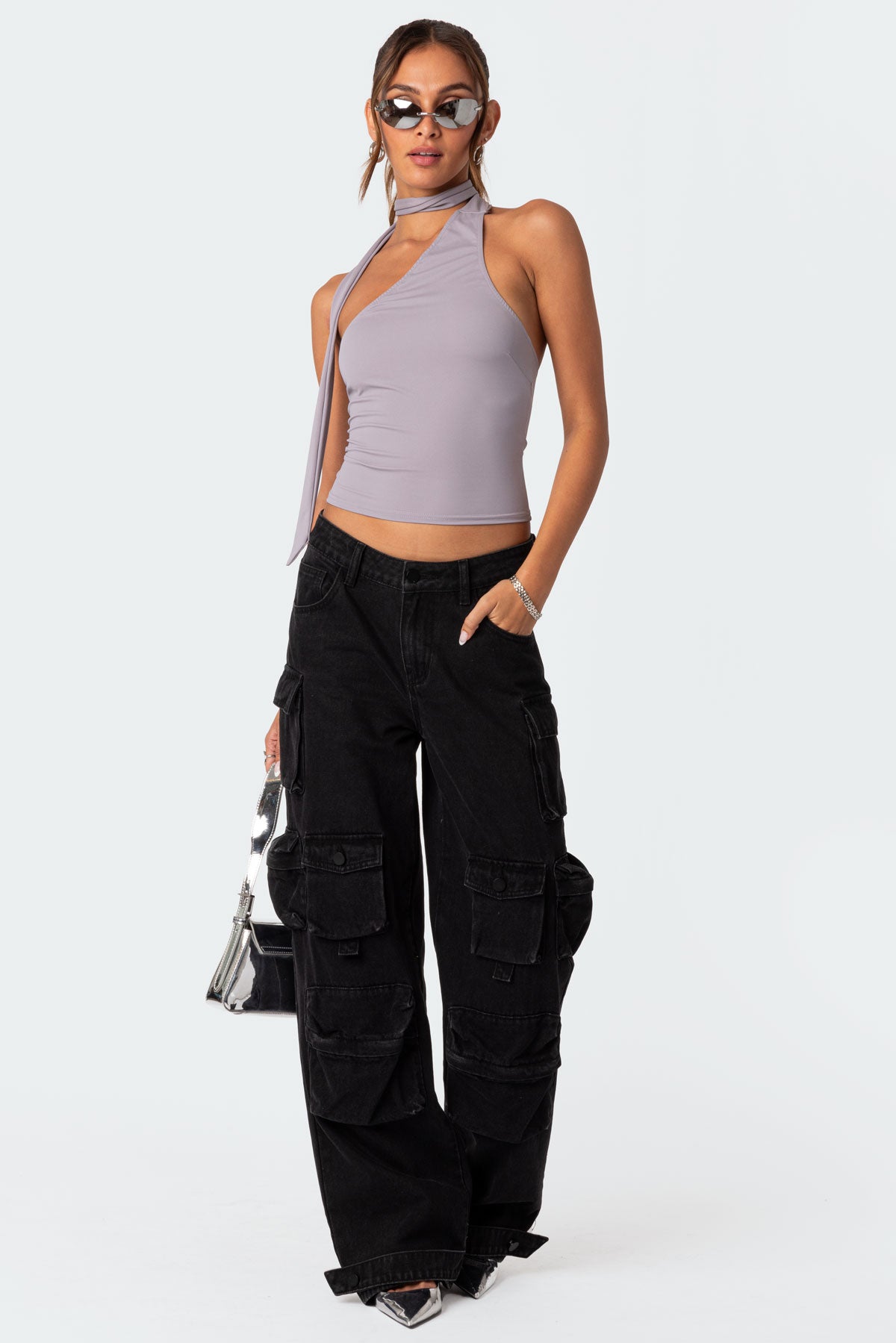 Melony Asymmetric Scarf Top-Milans Time