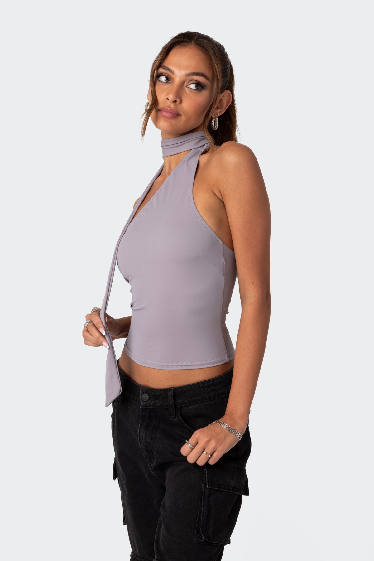 Melony Asymmetric Scarf Top-Milans Time