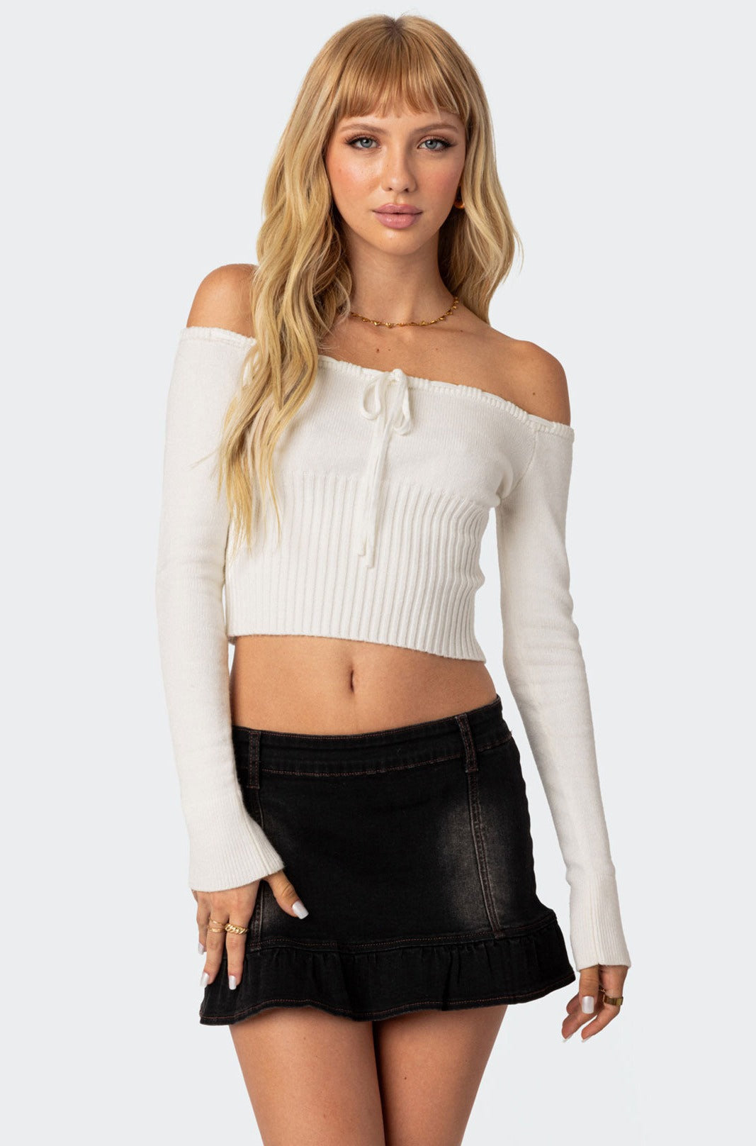 Dawna Tie Front Knit Top-Milans Time