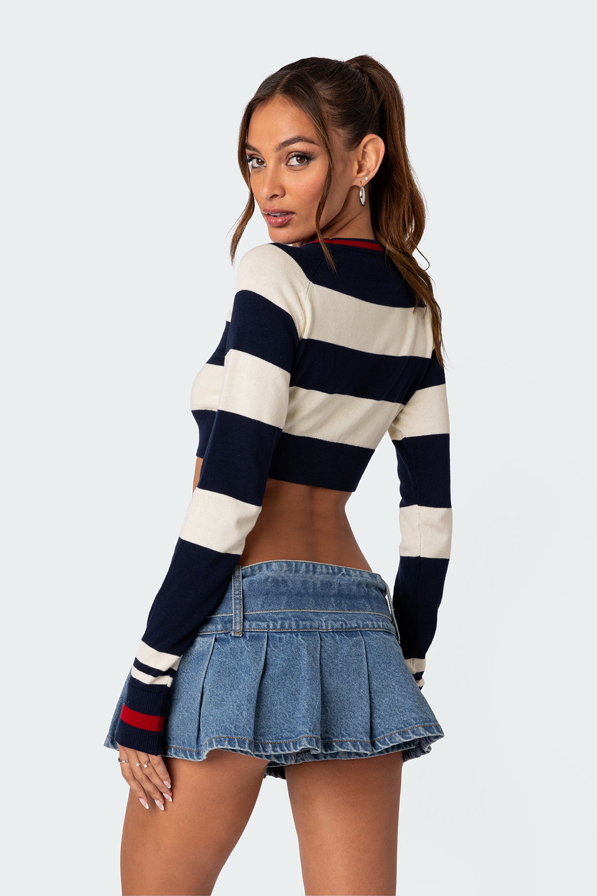 Berry Cropped Sweater-Milans Time