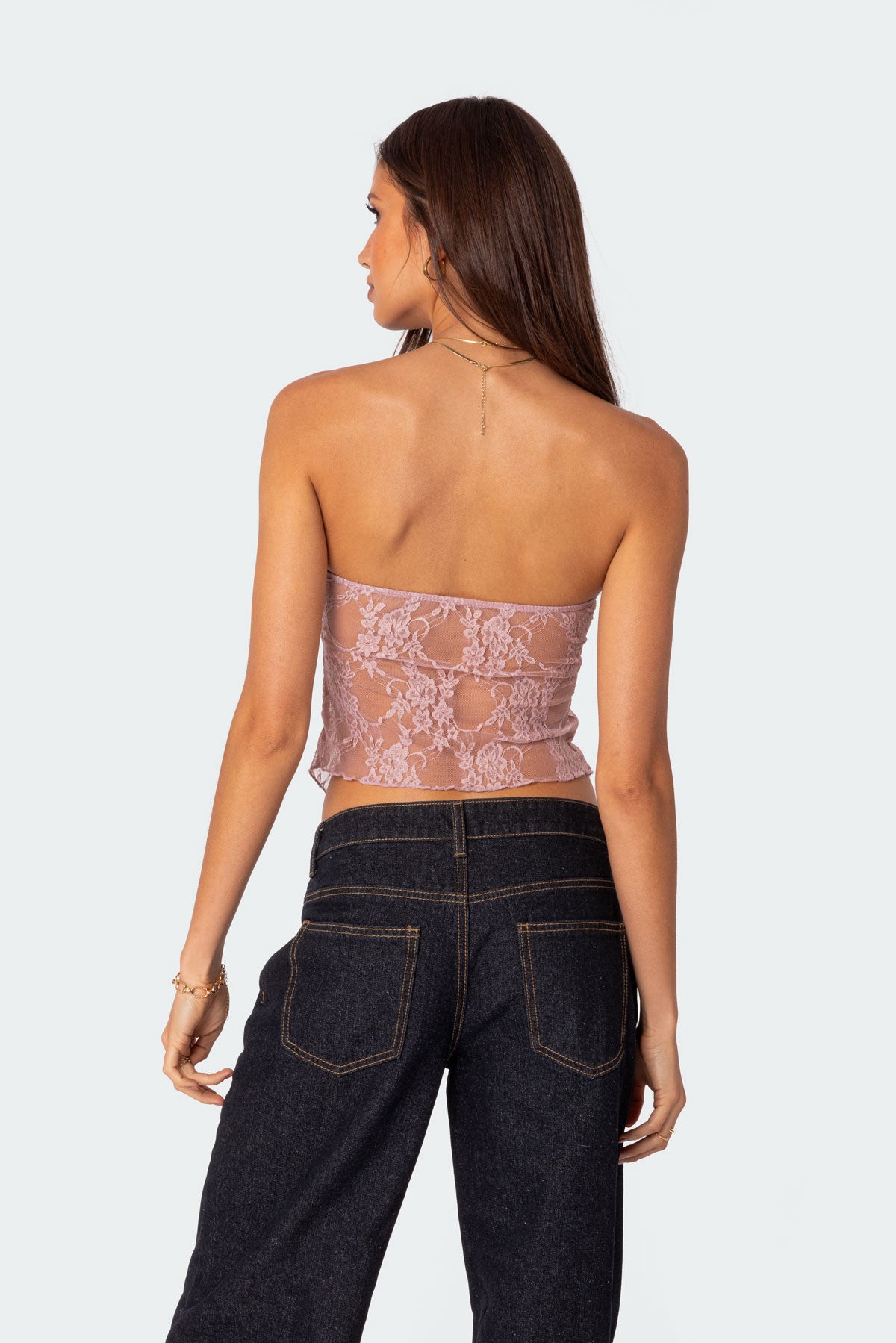 Twilight Sheer Lace Split Front Top-Milans Time