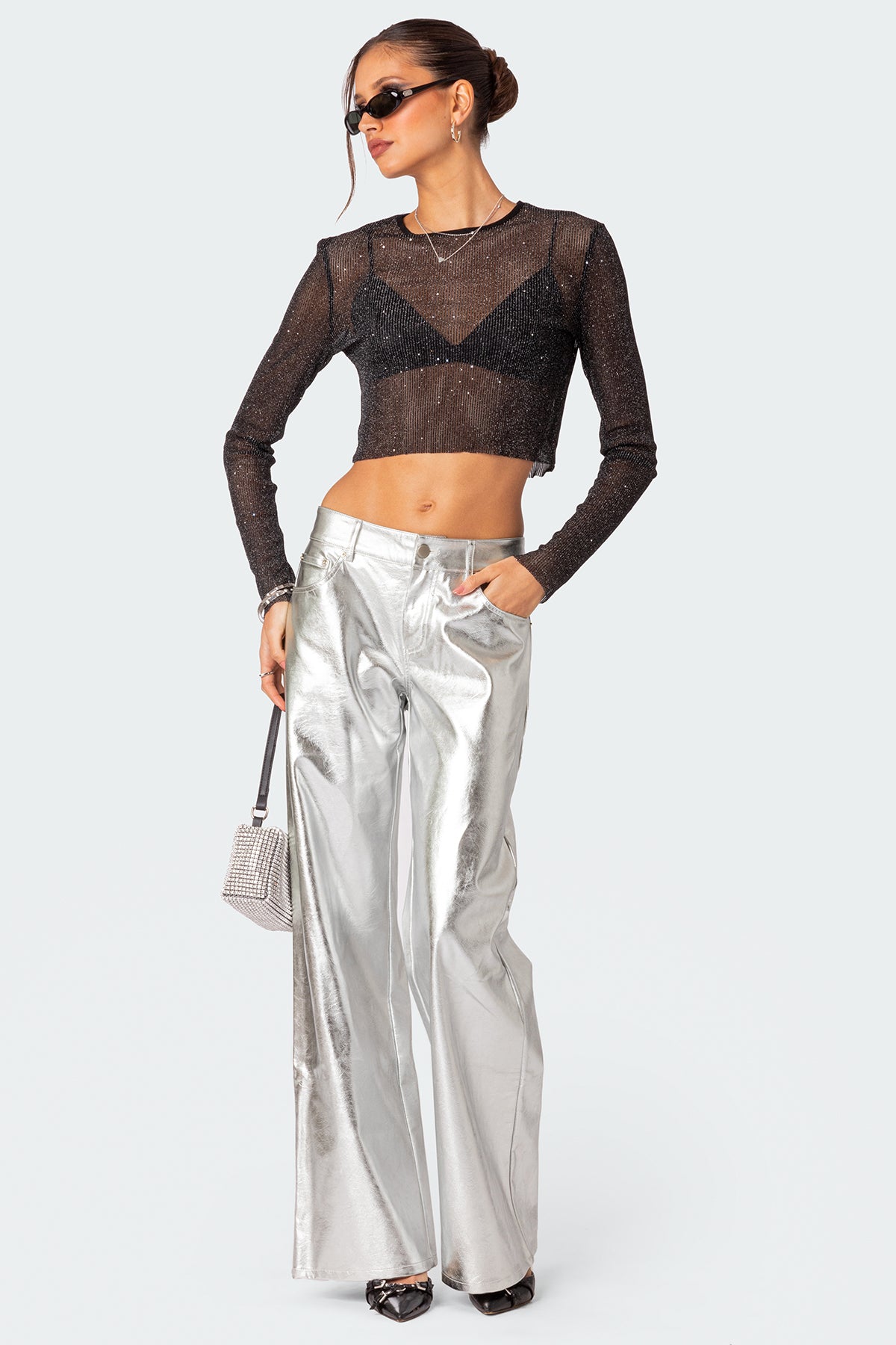Kim Metallic Faux Leather Pants-Milans Time