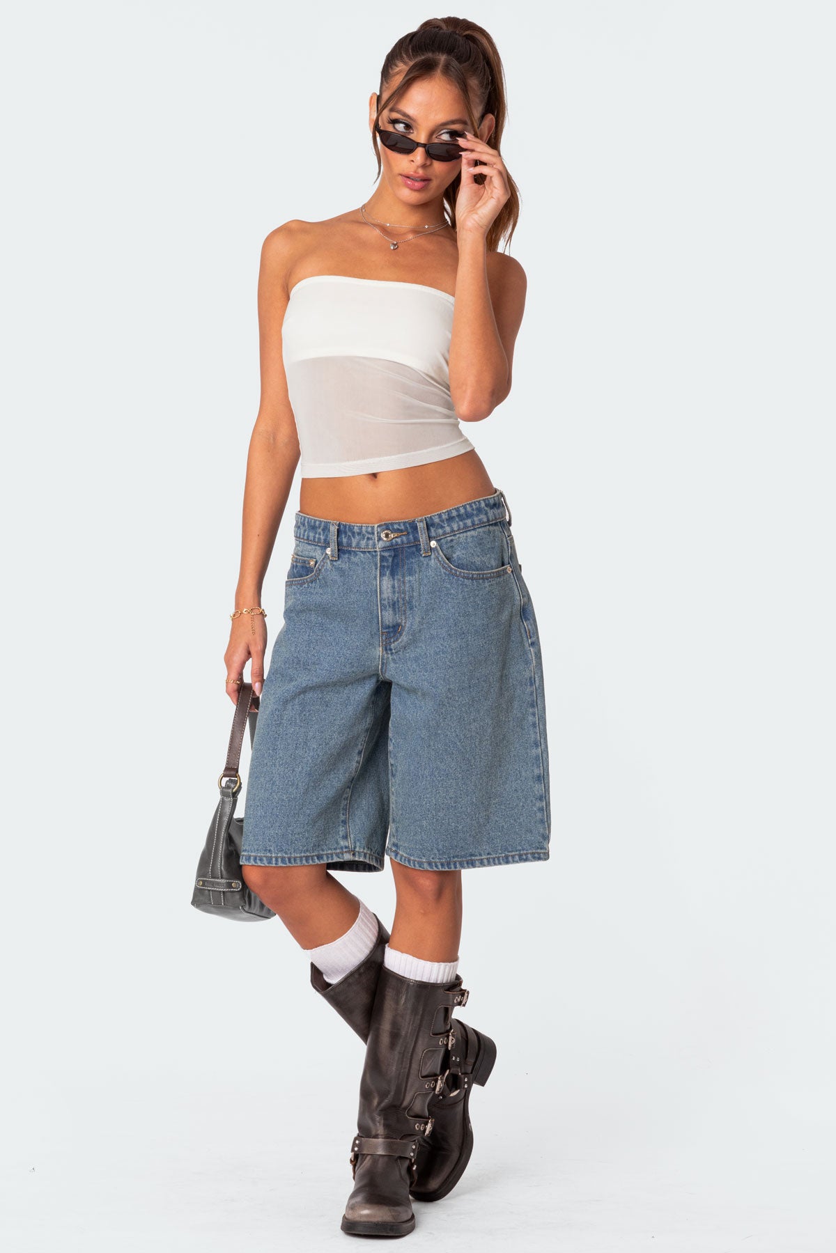 Celestia Sheer Mesh Tube Top-Milans Time