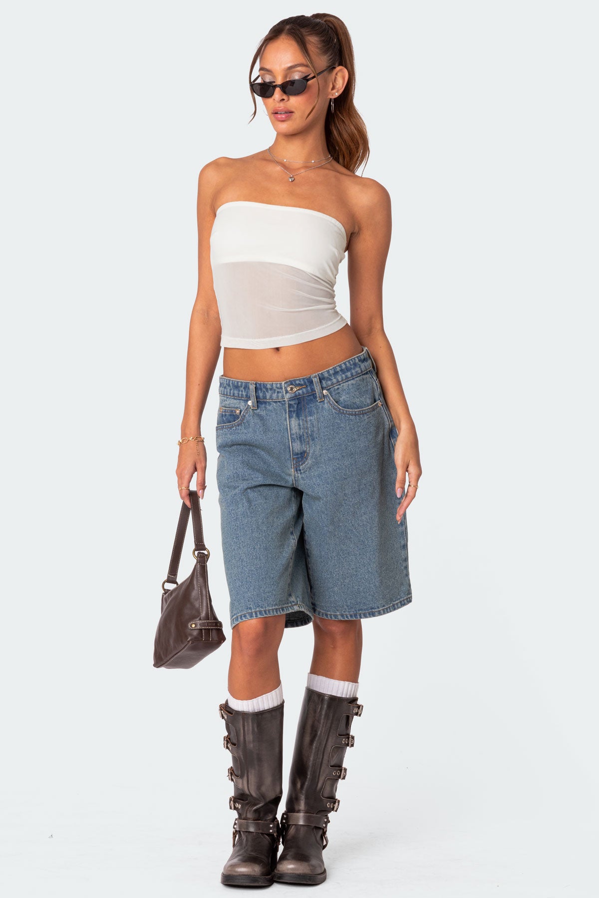 Celestia Sheer Mesh Tube Top-Milans Time