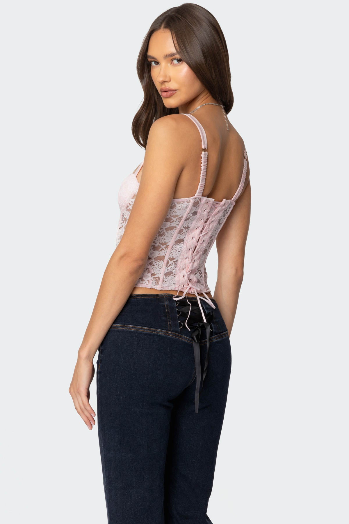 Drew Sheer Lace Cupped Corset-Milans Time