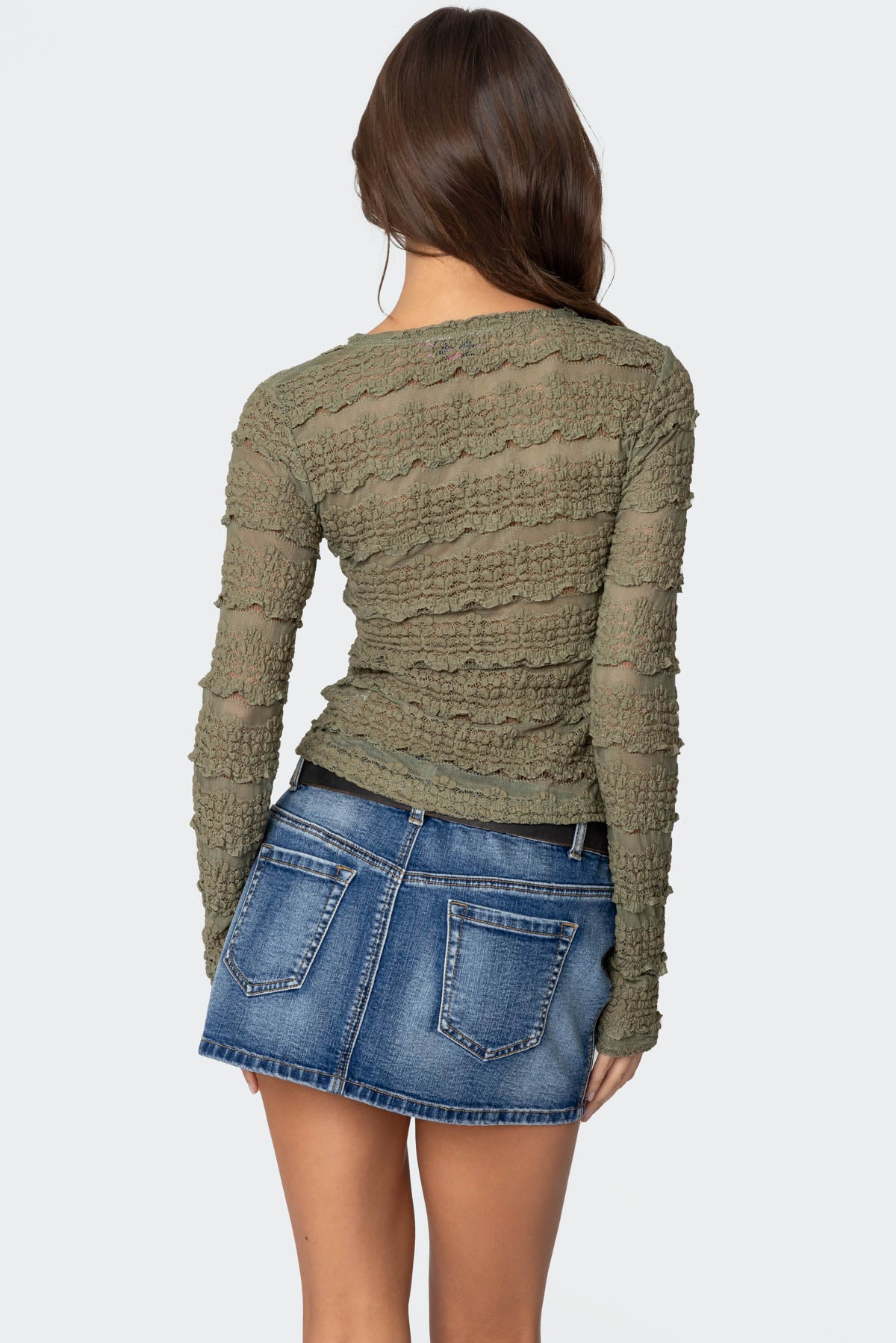 Daisey Textured Sheer Lace Top-Milans Time