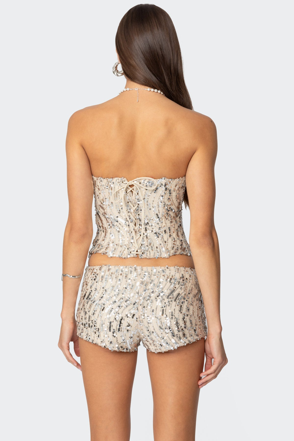 Wavy Baby Sequin Corset-Milans Time