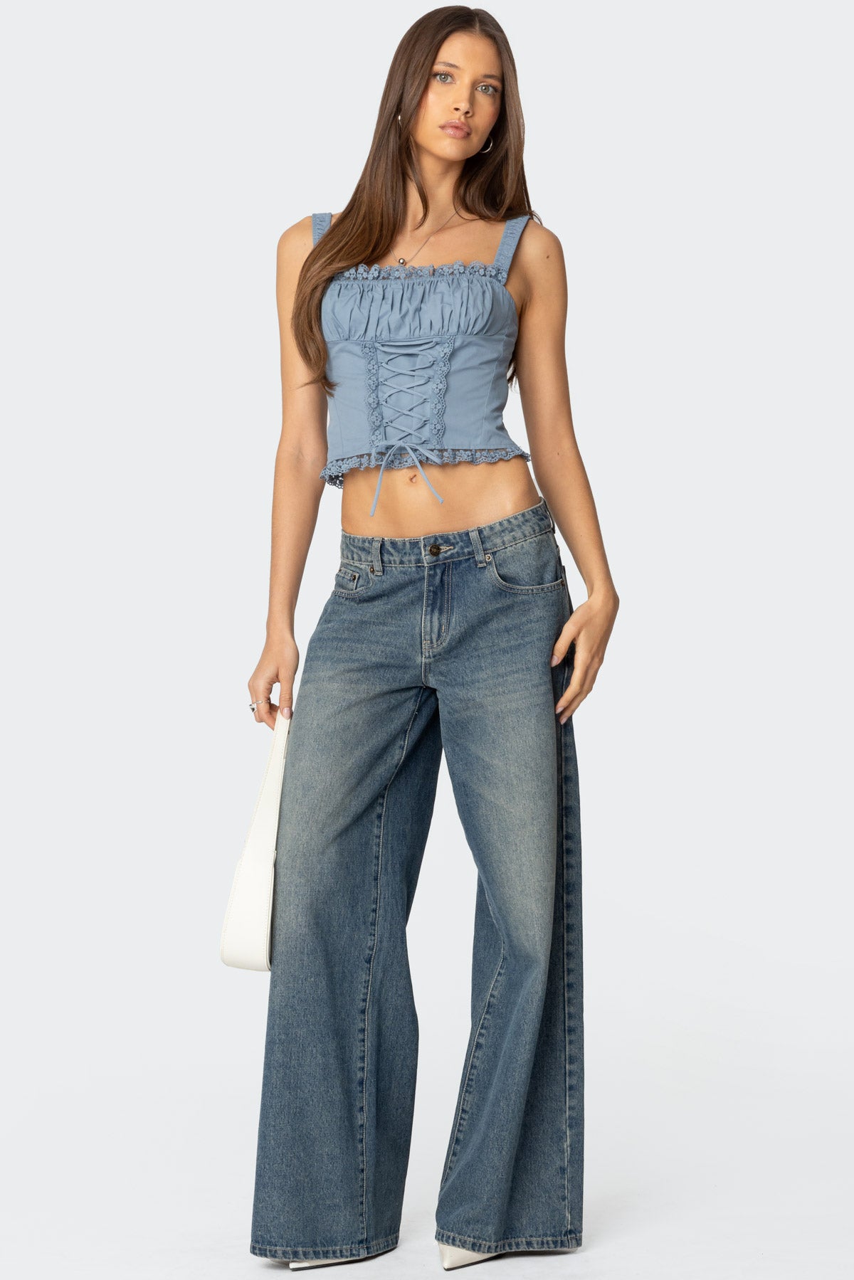 Juliet Ruched Lace Up Corset-Milans Time