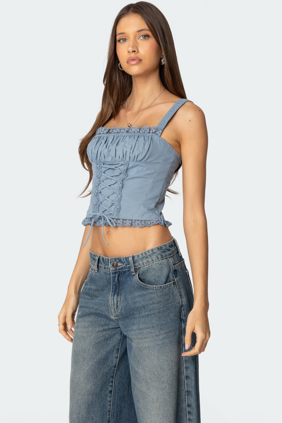 Juliet Ruched Lace Up Corset-Milans Time