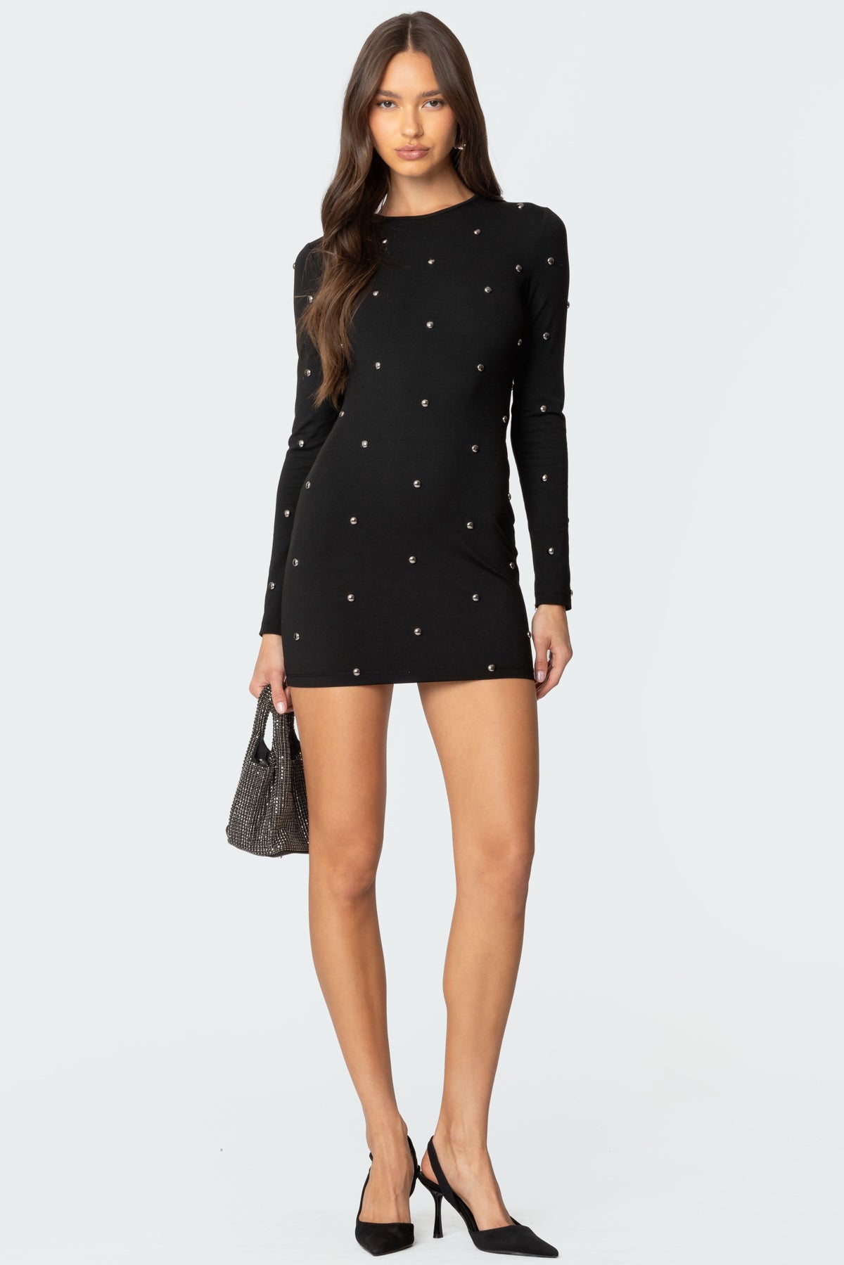 Solace Studded Mini Dress-Milans Time