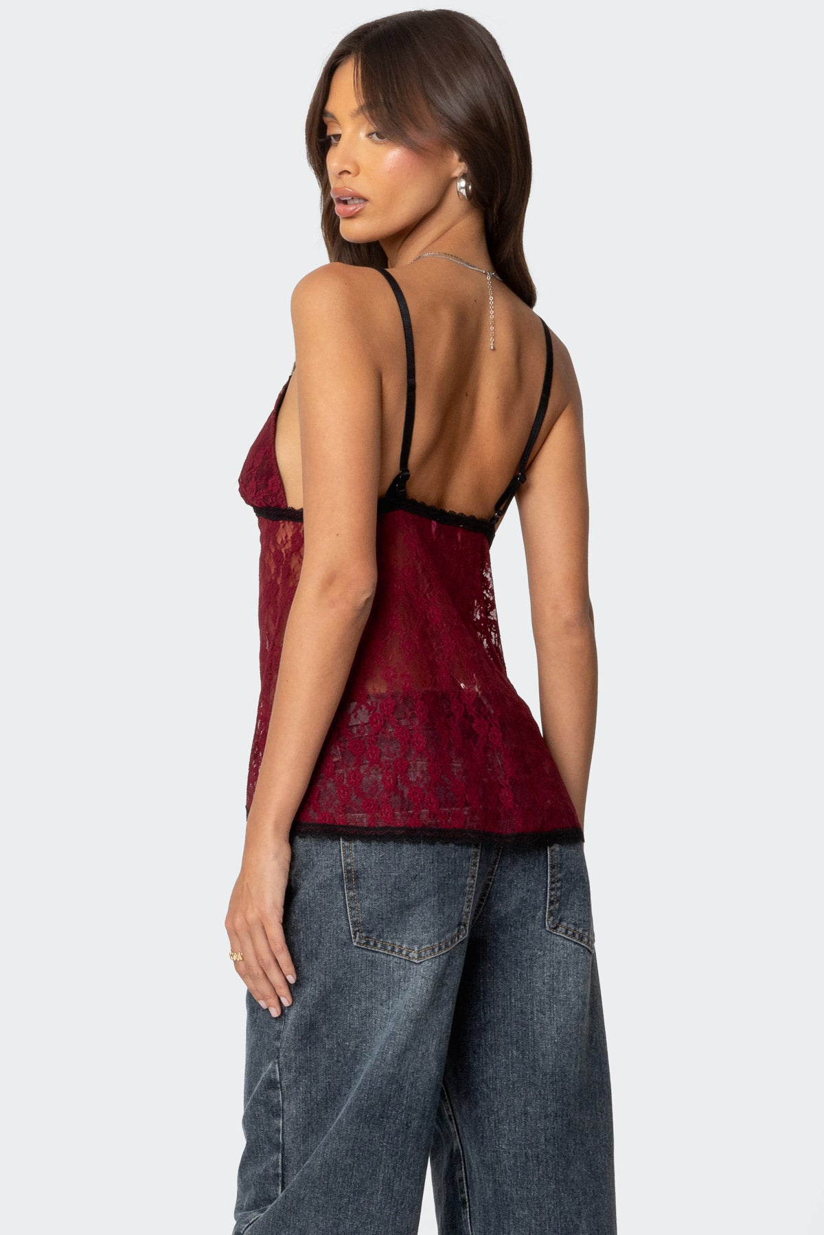 Maude Tie Front Sheer Lace Top-Milans Time