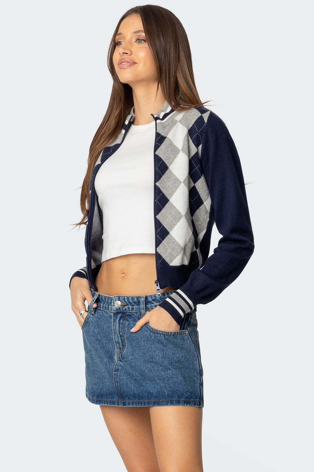 Madisen Argyle Knit Cardigan-Milans Time