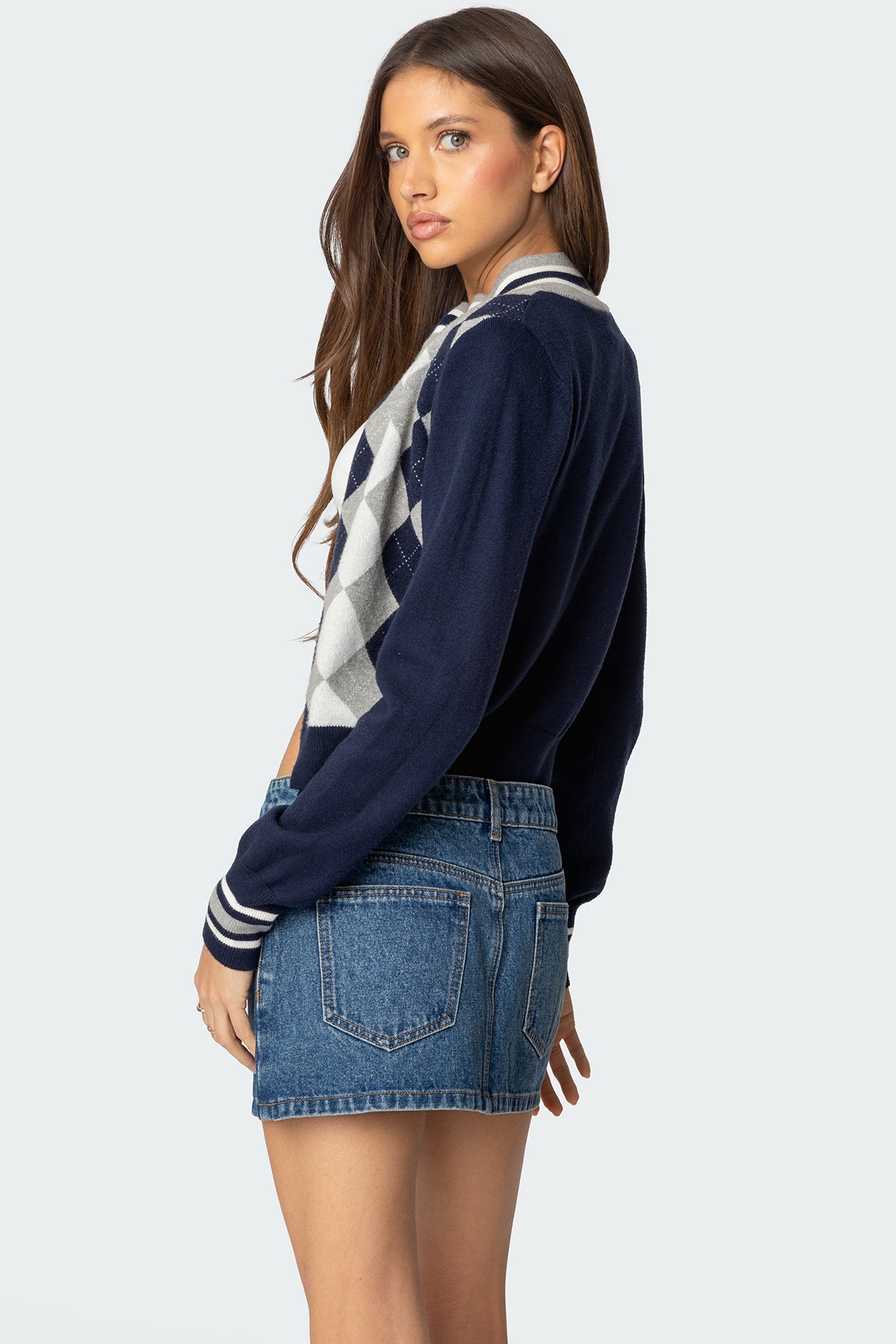 Madisen Argyle Knit Cardigan-Milans Time