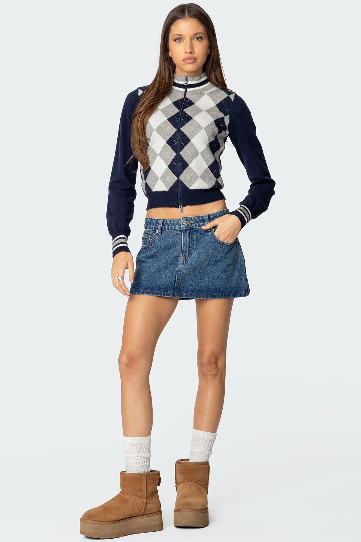 Madisen Argyle Knit Cardigan-Milans Time