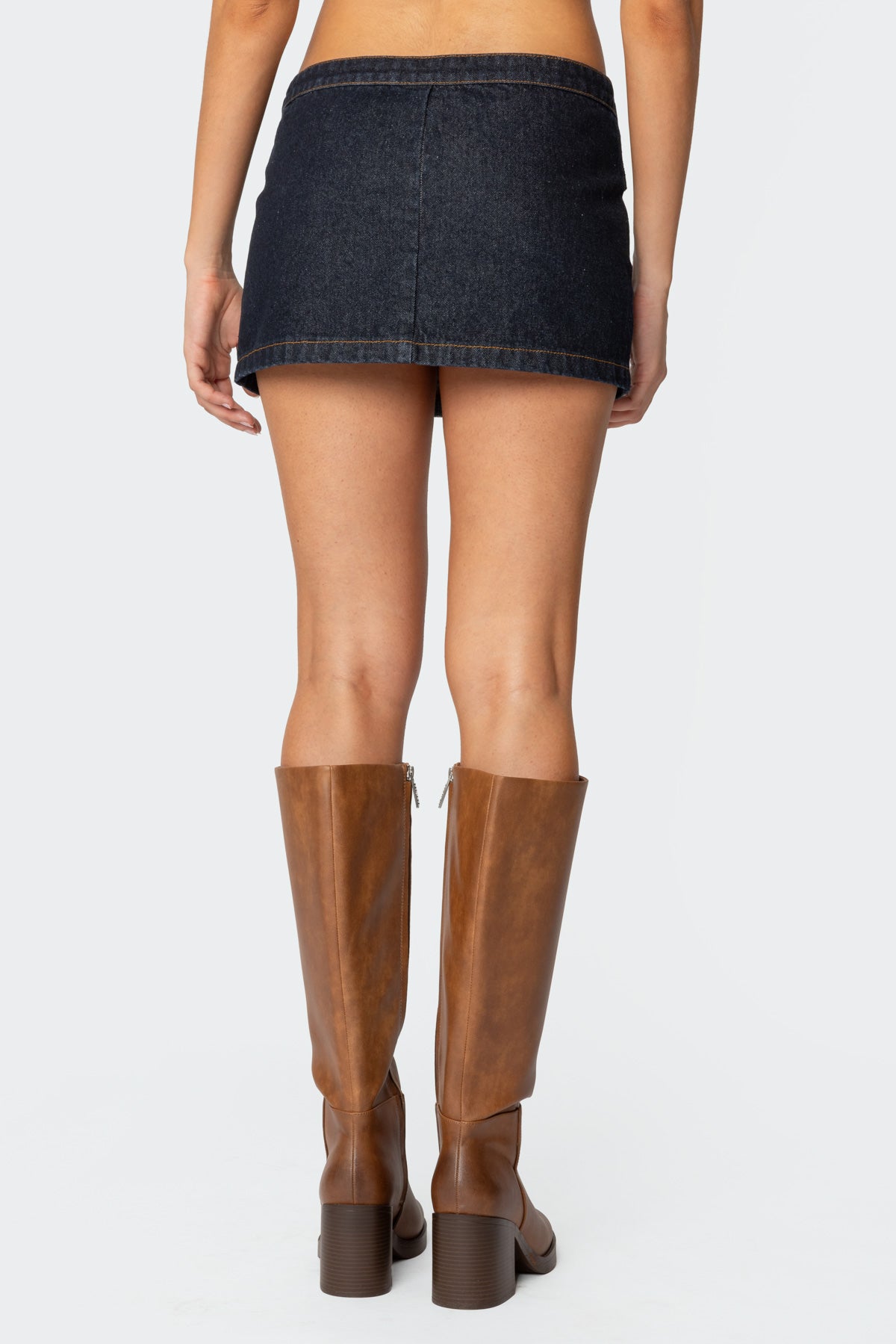 Keira Buckled Denim Mini Skirt-Milans Time