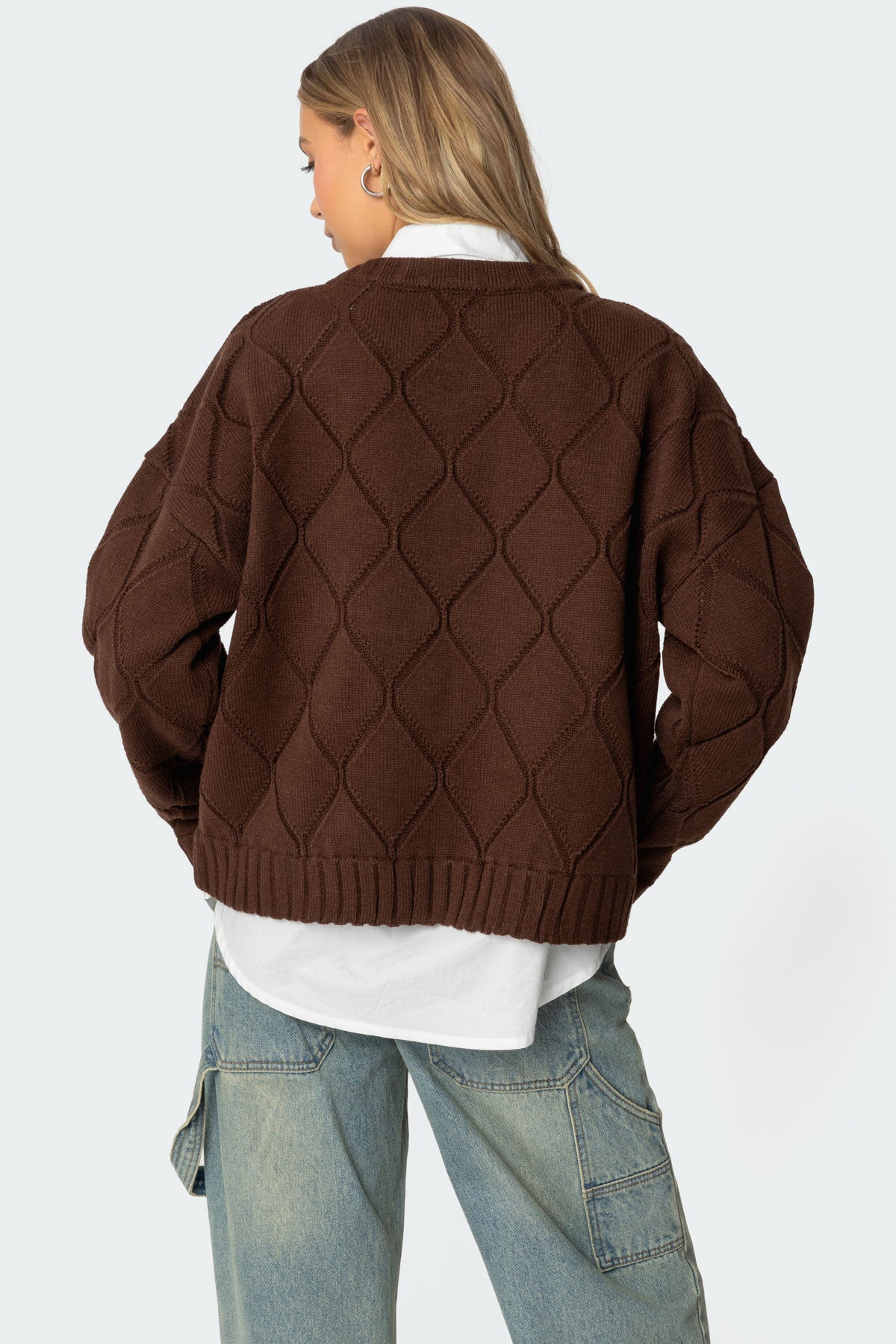 Cass Oversized Textured Knit Sweater-Milans Time