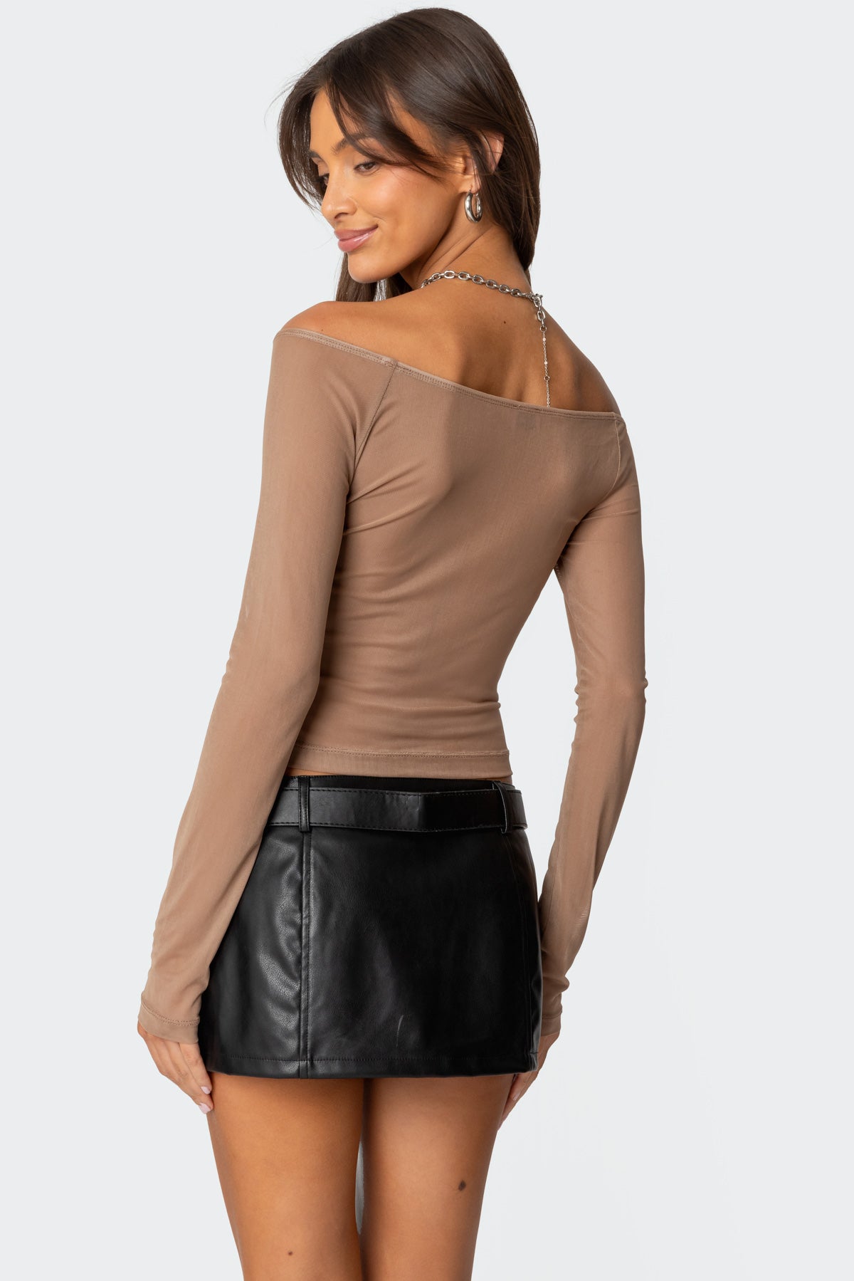 Lilyan Rhinestone Sheer Mesh Top-Milans Time