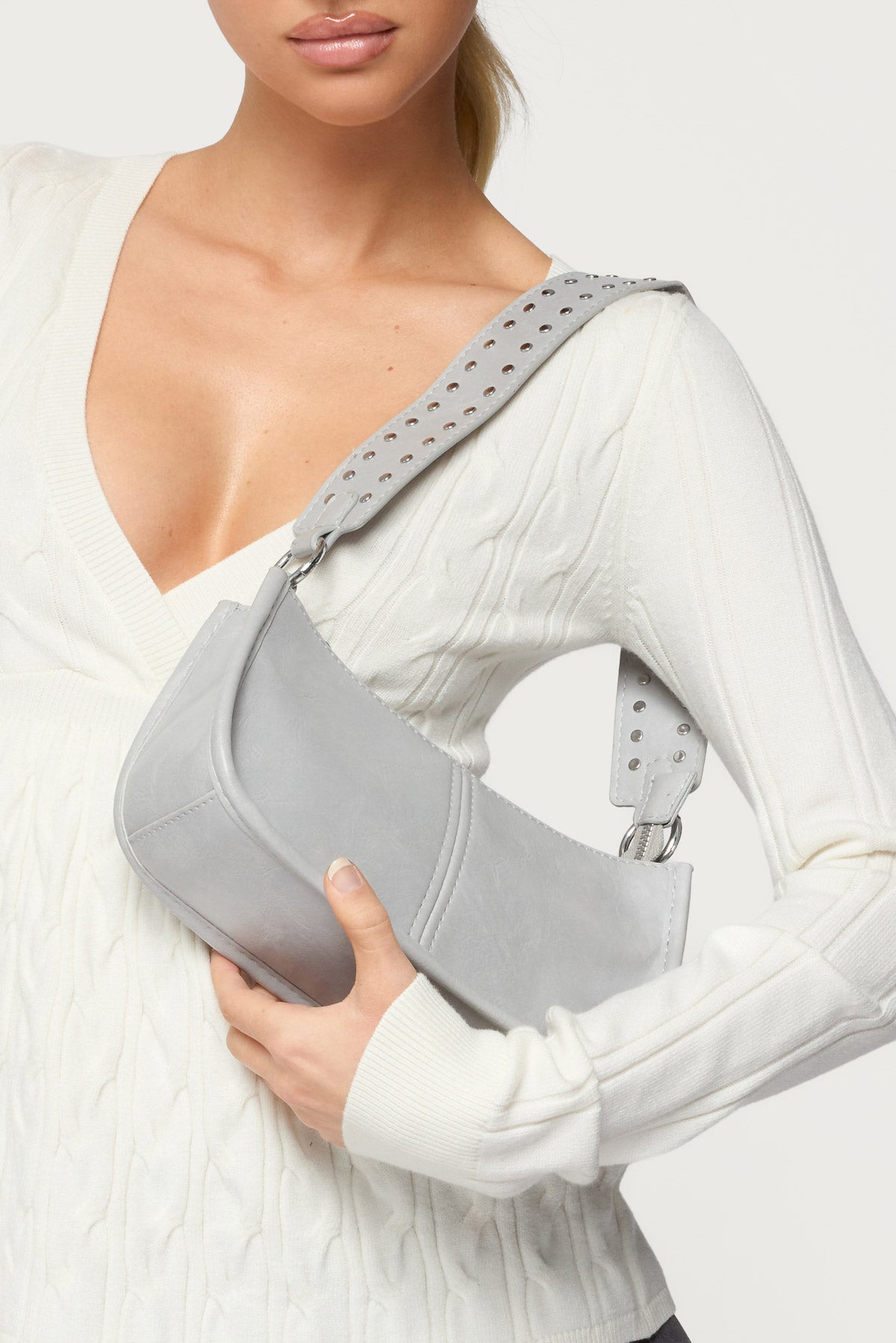 Studded Strap Faux Leather Bag-Milans Time