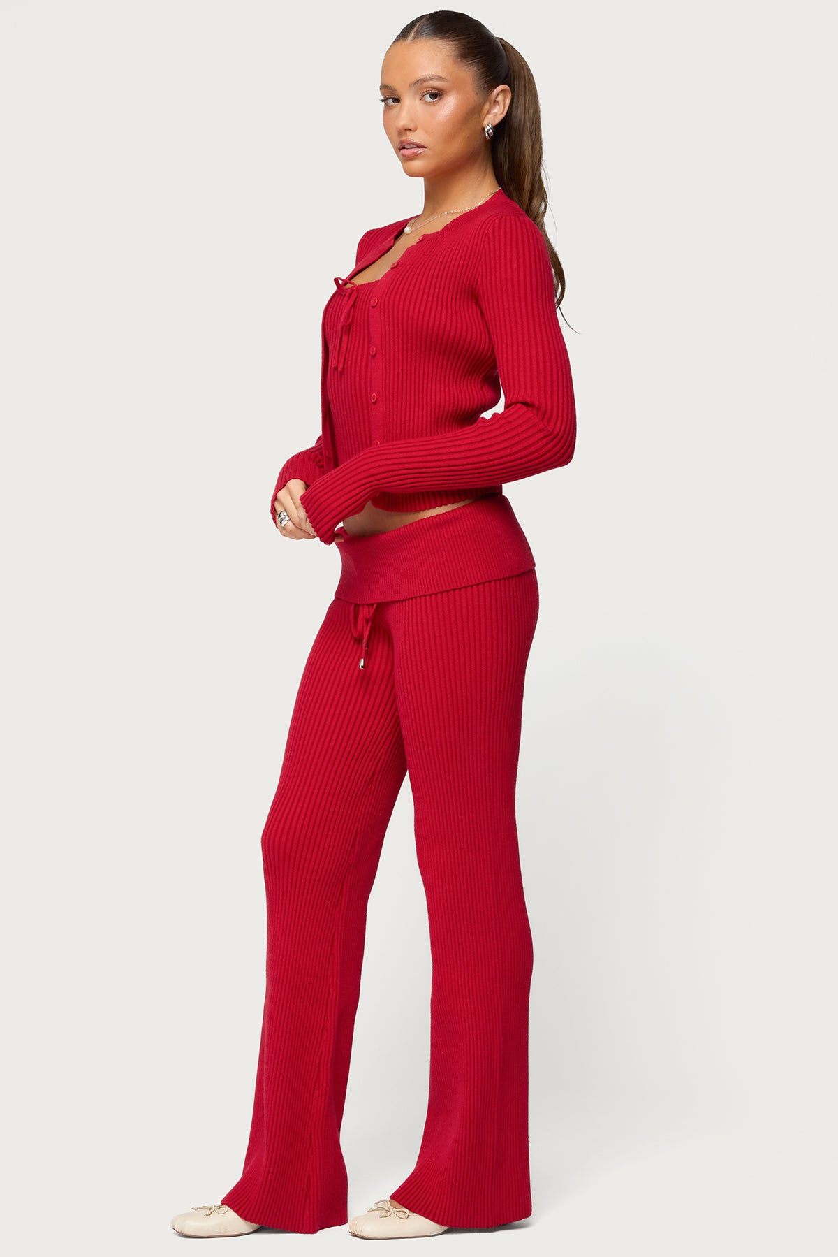 Adannah Ribbed Knit Button Up Cardigan-Milans Time