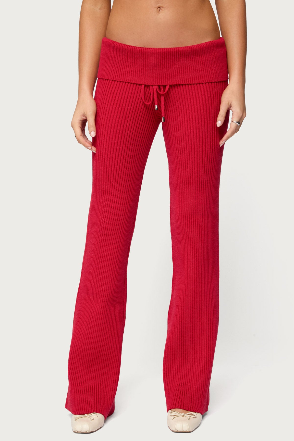 Adannah Foldover Ribbed Knit Pants-Milans Time