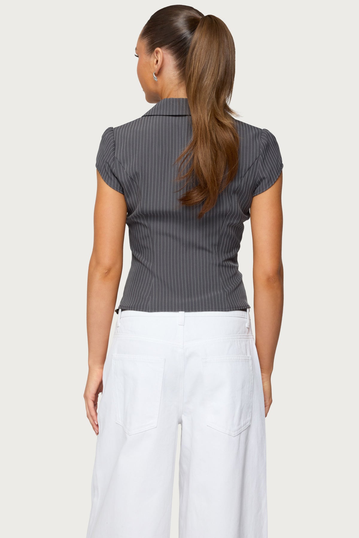 Juney Pinstripe Tailored Button Up Shirt-Milans Time