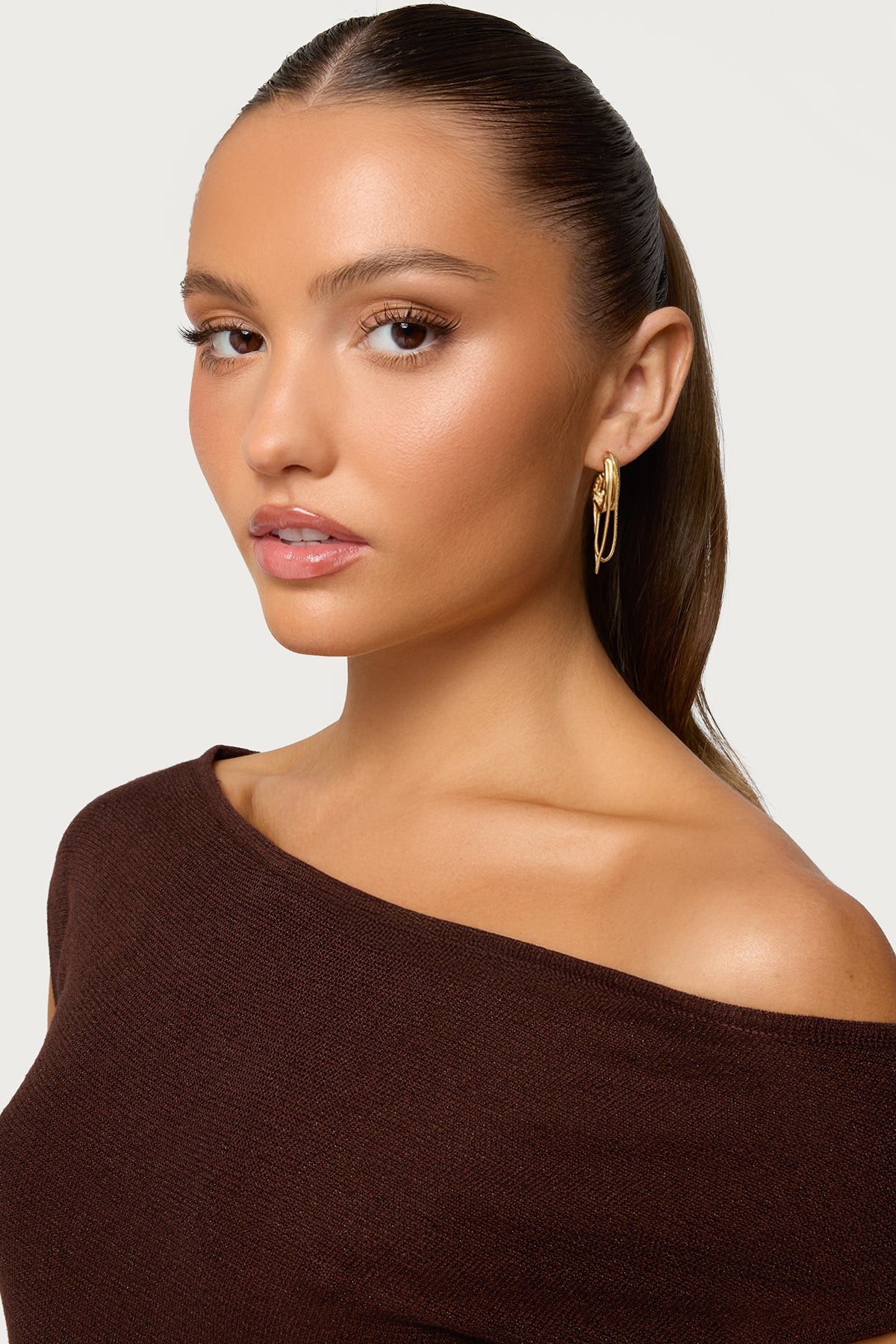Dangling Chain Hoop Earrings-Milans Time