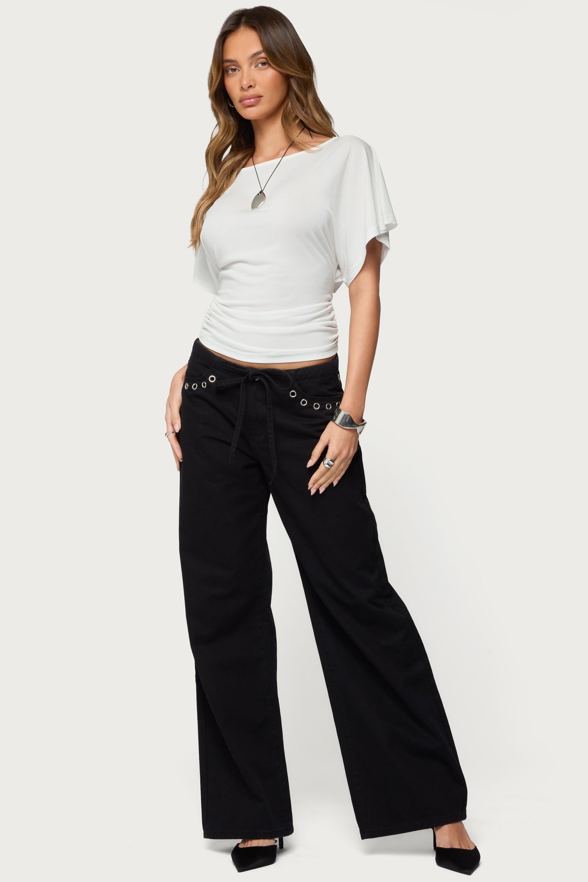 Abriana Ruched Waist Top-Milans Time