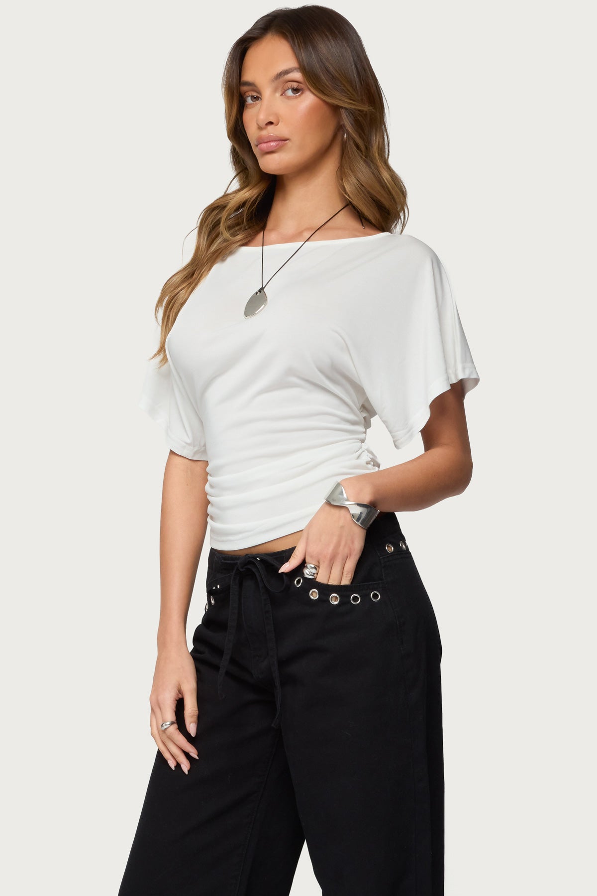 Abriana Ruched Waist Top-Milans Time