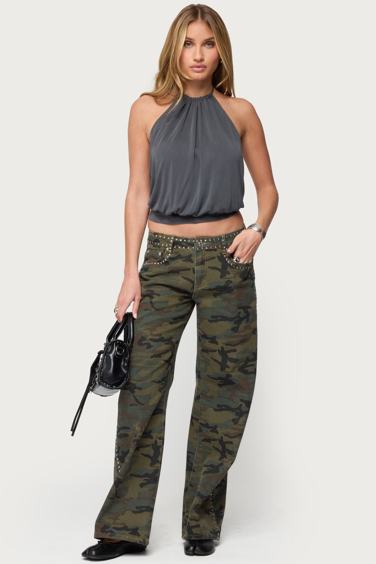 Kammy Draped Backless Halter Top-Milans Time