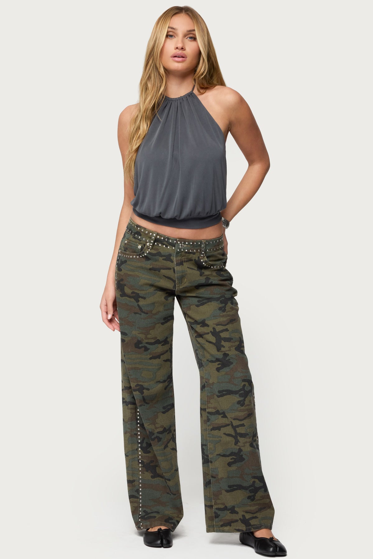 Kammy Draped Backless Halter Top-Milans Time