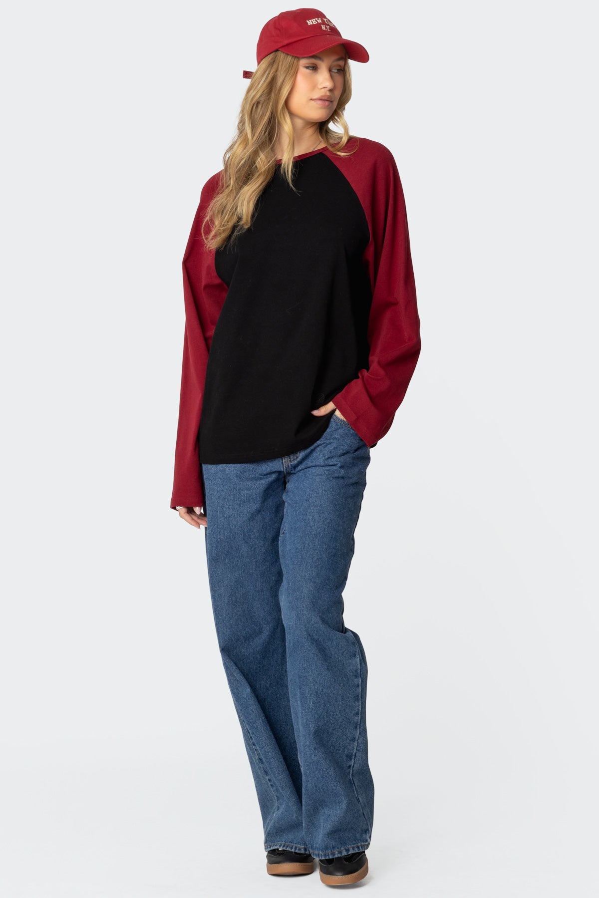 Oversized Raglan Long Sleeve T Shirt-Milans Time