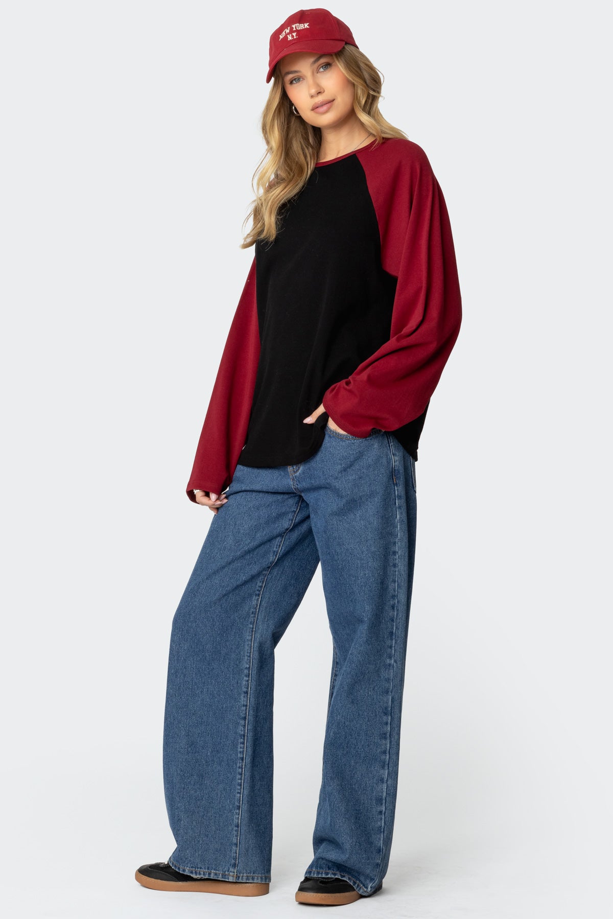 Oversized Raglan Long Sleeve T Shirt-Milans Time