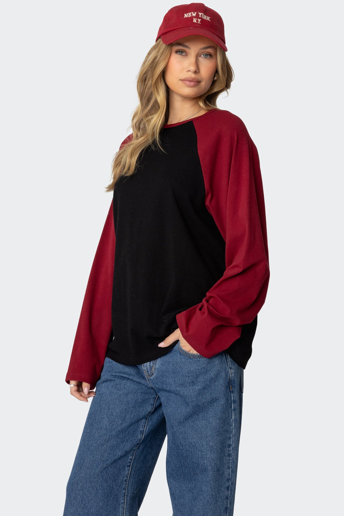Oversized Raglan Long Sleeve T Shirt-Milans Time