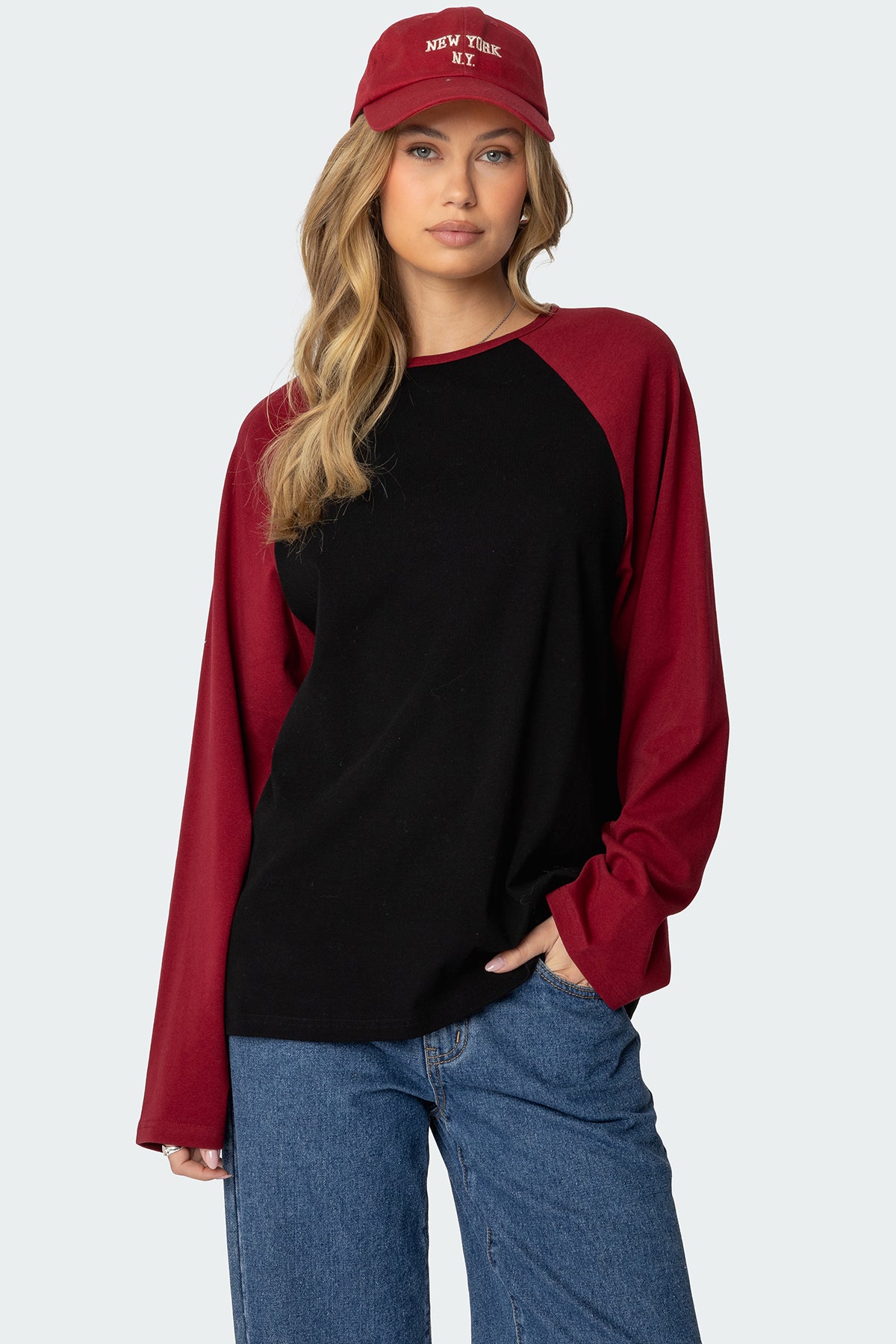 Oversized Raglan Long Sleeve T Shirt-Milans Time