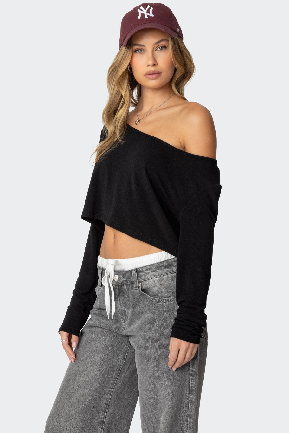 Cropped Off Shoulder Top-Milans Time