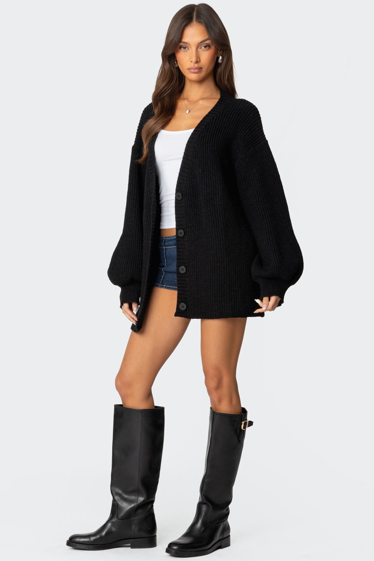 Mathilde Oversized V Neck Cardigan-Milans Time