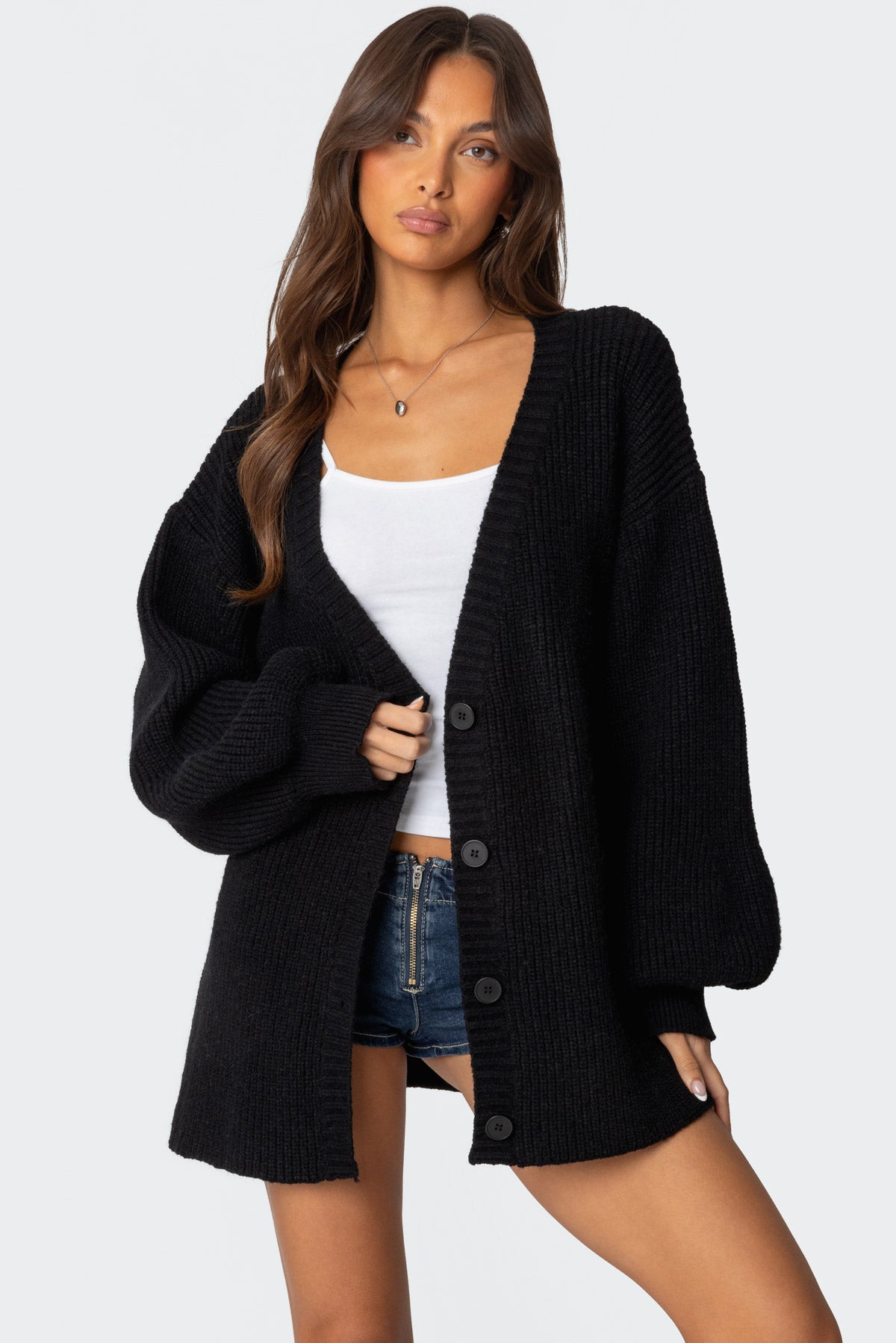 Mathilde Oversized V Neck Cardigan-Milans Time