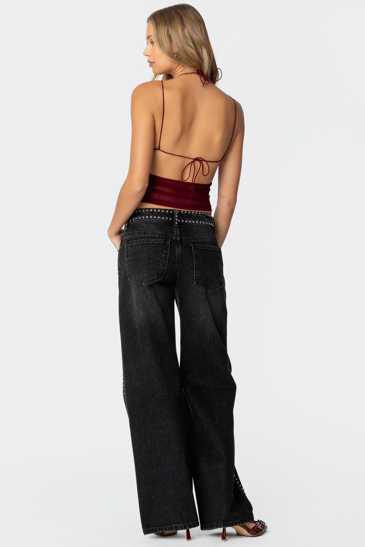 Strappy Ruched Mesh Top-Milans Time