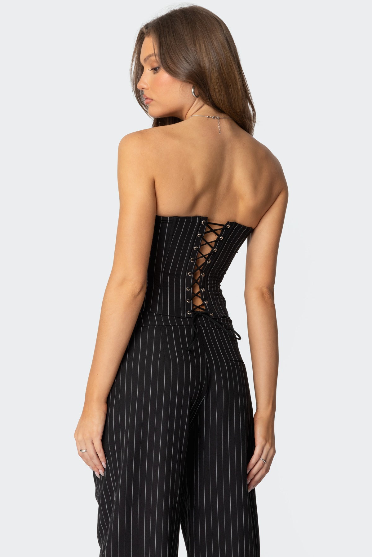 Aliza Strapless Pinstripe Corset-Milans Time