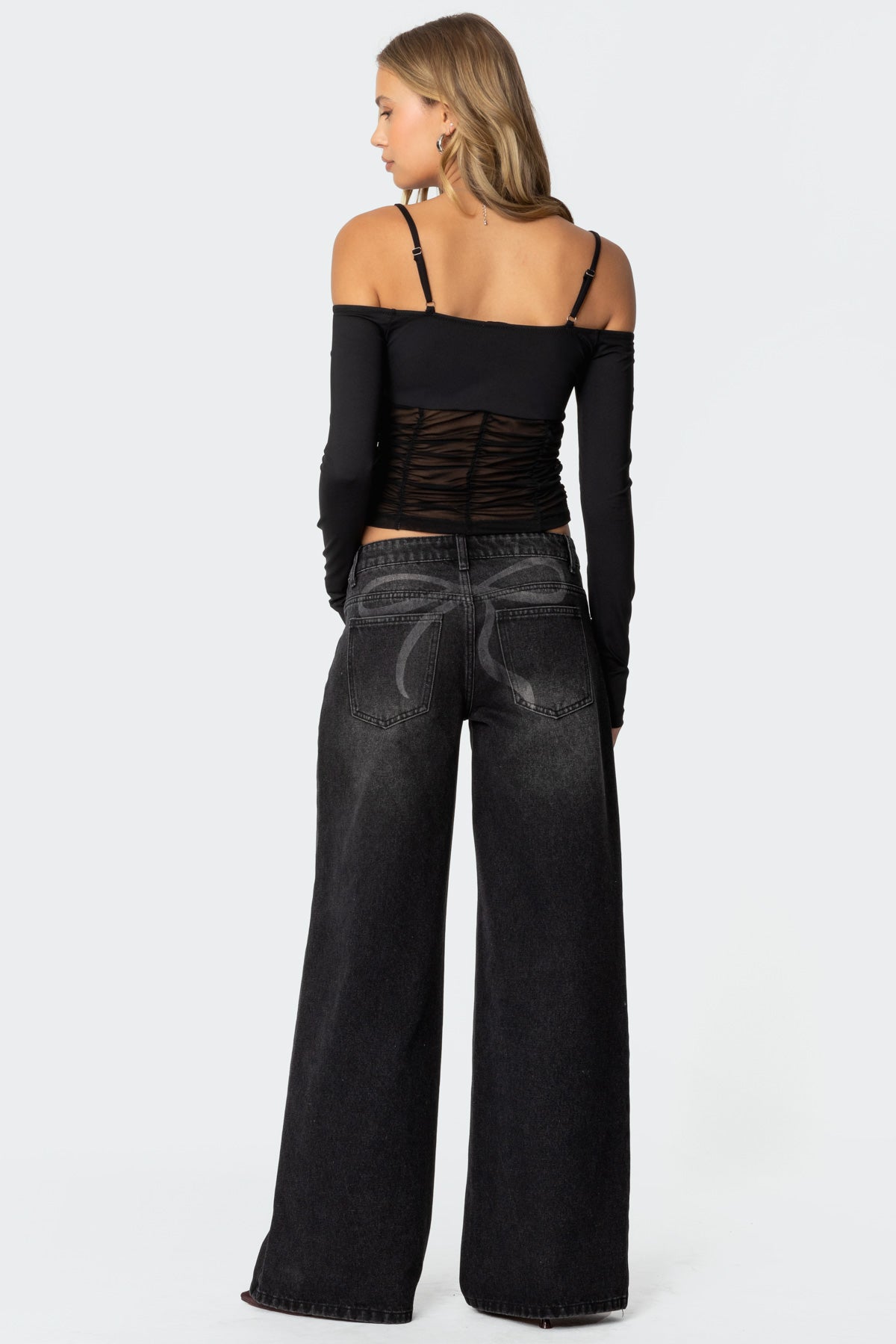 Susie Off Shoulder Mesh Top-Milans Time