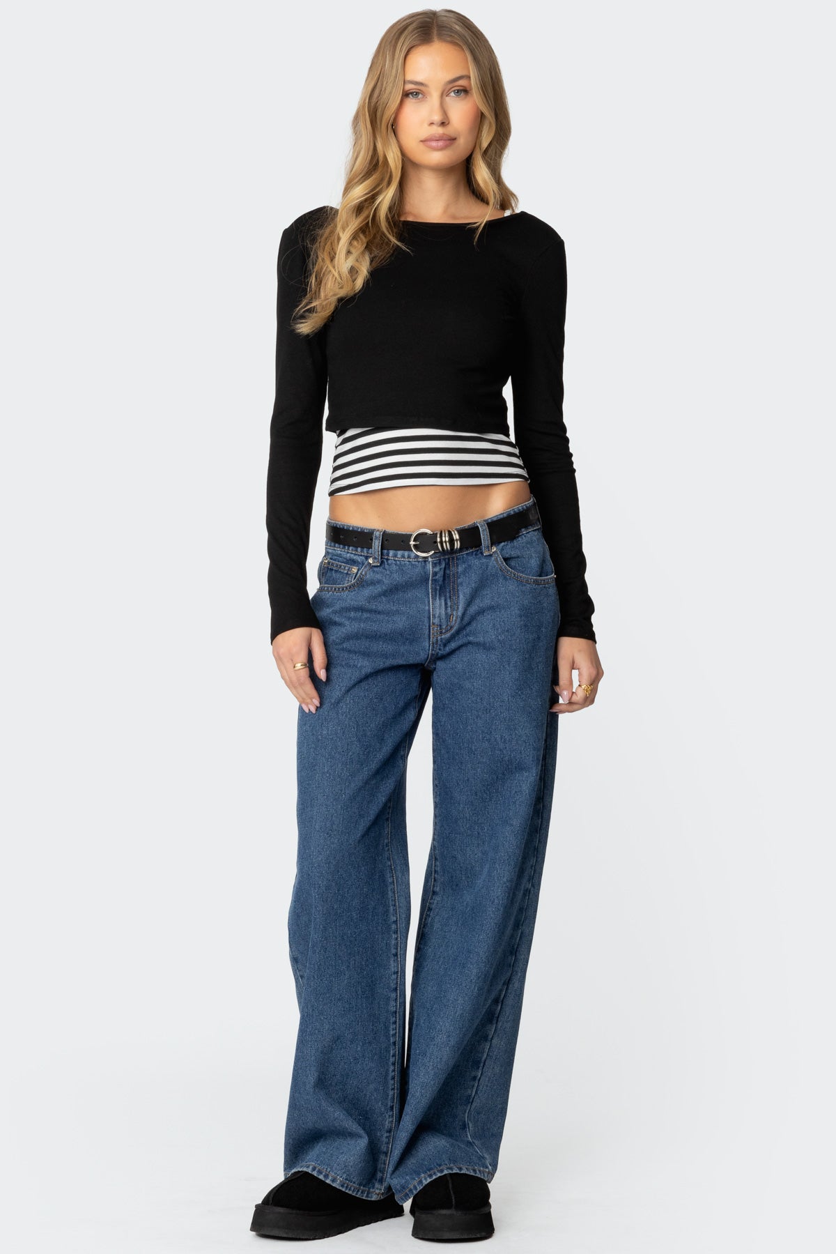 Shania Layered Striped Top-Milans Time