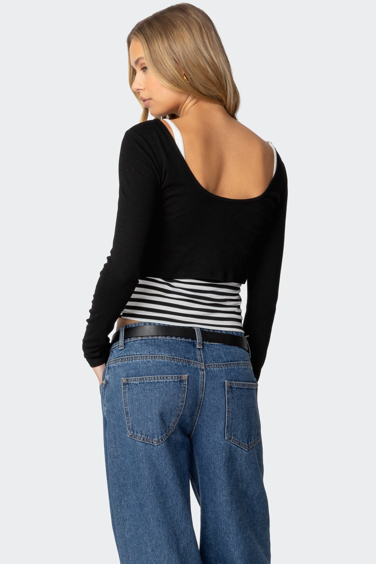 Shania Layered Striped Top-Milans Time